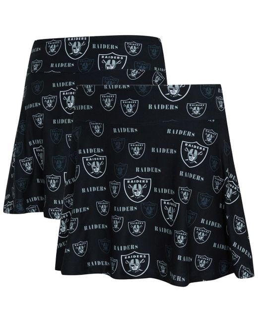 Concepts Sport Black Las Vegas Raiders Mosaic Allover Print Skort