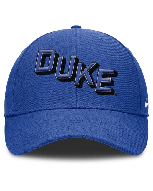 Nike Duke Blue Devils Slanted Primetime Rise Performance Adjustable Hat for men