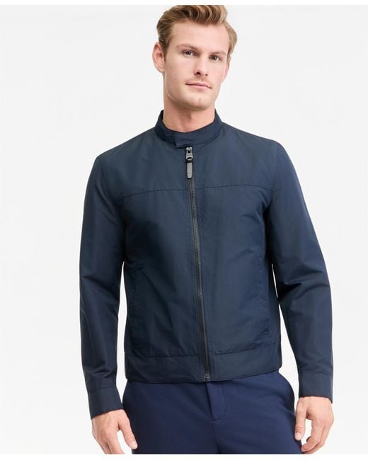 Michael Kors Blue Lightweight Moto Jacket for men