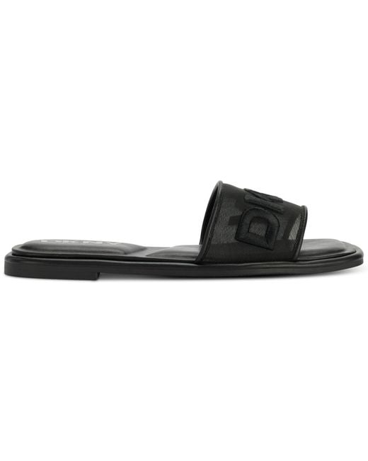 DKNY Black Badin Slide Flat Sandals