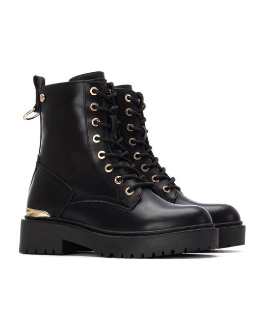 Xti Black Combat Booties By