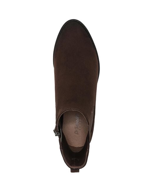 Dr. Scholls Brown Mara Stacked Block Heel Chelsea Short Boots