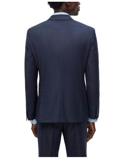 Boss Blue Boss By Slim-fit Checked Suit for men