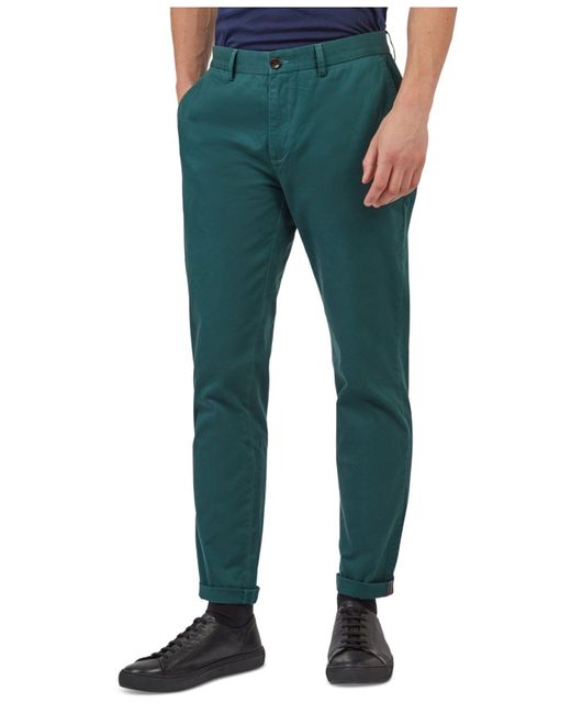 Ben Sherman Slim-fit Stretch Five-pocket Branded Chino Pants in Green ...