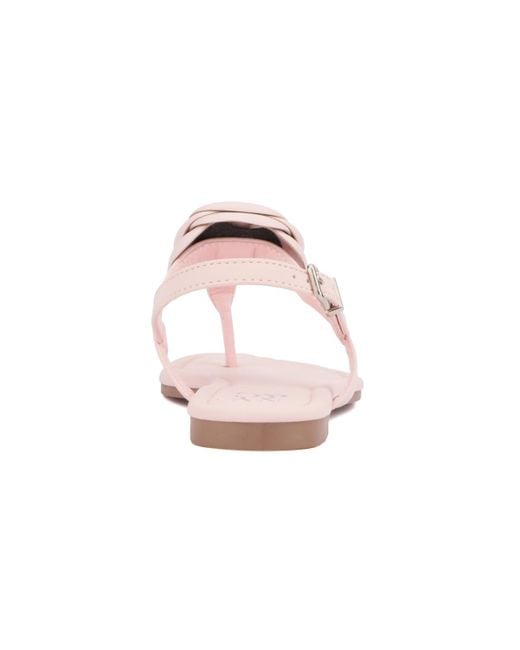 New York & Company Pink Rosette Single Flower Thong T-strap Sandal
