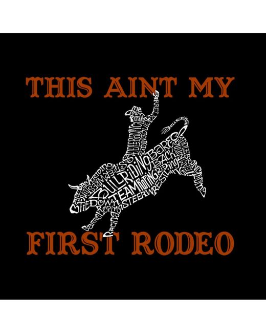 LA Pop Art Black Word Art This Aint My First Rodeo Crewneck Sweatshirt for men