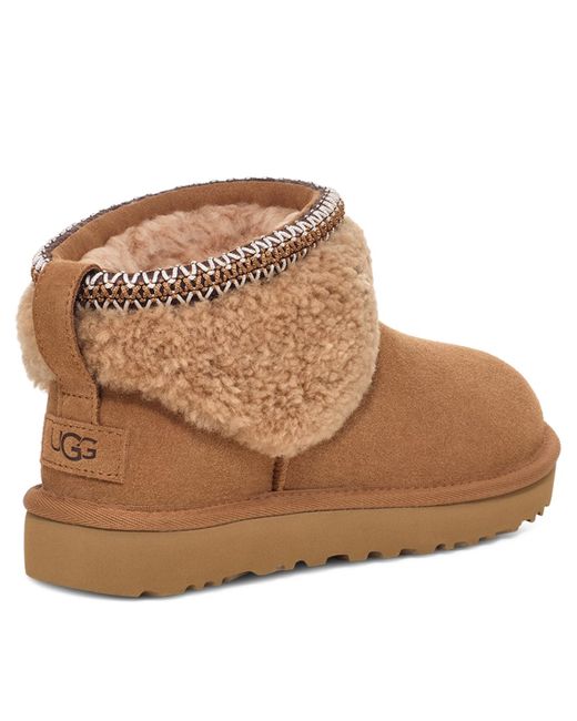 Ugg Brown Classic Ultra Mini Max Curly Boots