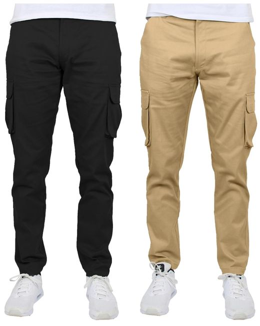 Blu Rock Black 2-pack Flex Stretch Cargo Pants for men