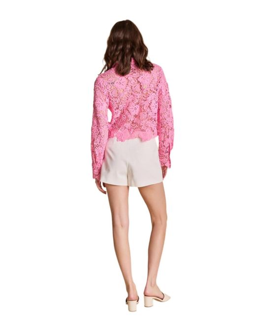Endless Rose Pink Textured Sheer Long Sleeve Top
