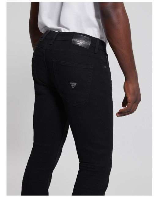 Guess Black Eco Davis Wash Slim Straight Jeans for men