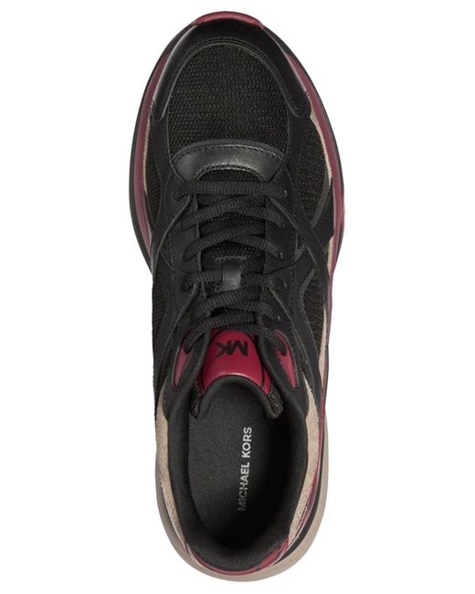 Michael Kors Black Leo Suede Mixed-media Trainers for men