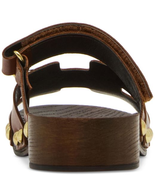 Steve Madden Brown Canal Wooden Platform Slide Sandals