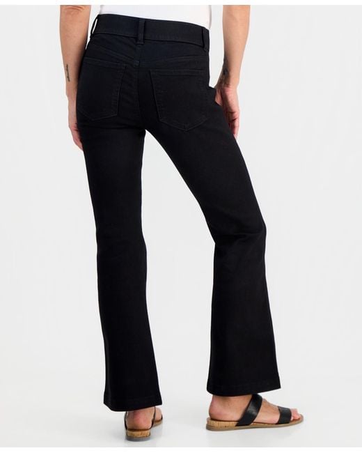Style & Co. White Petite Pull-on Shaping High-rise Bootcut Jeans