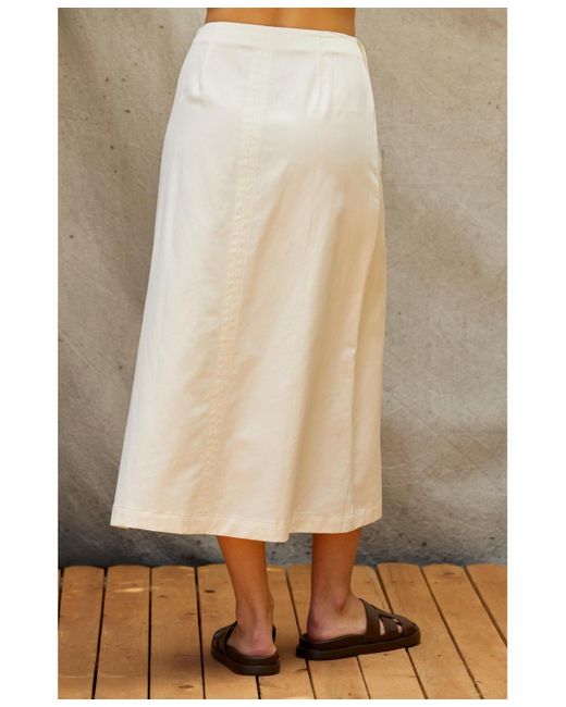 Crescent Natural Jimena Flare Midi Skirt
