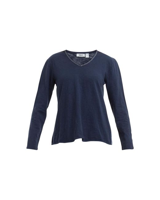 Wilt Blue Wilt Metallic Thread V-neck Tee