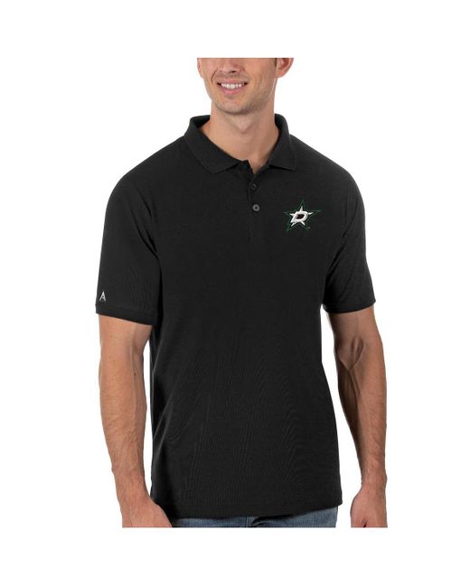 Antigua Black Dallas Stars Legacy Pique Polo Shirt for men