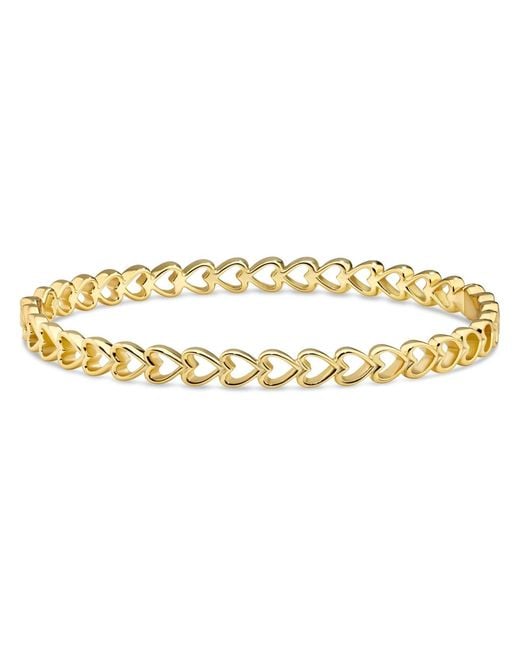 DEVATA Metallic Open Heart Bangle Bracelet