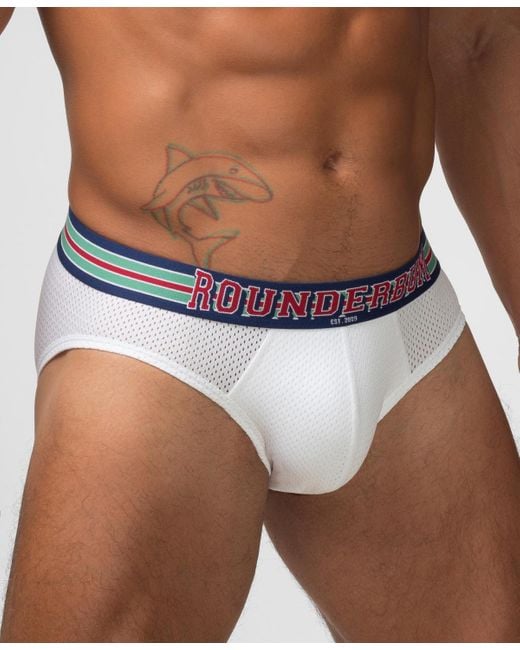 Rounderbum Blue Varsity Package Brief for men