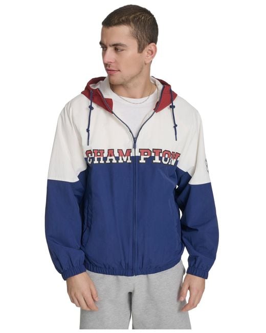 Champion Blue Packable Windbreaker Jacket for men
