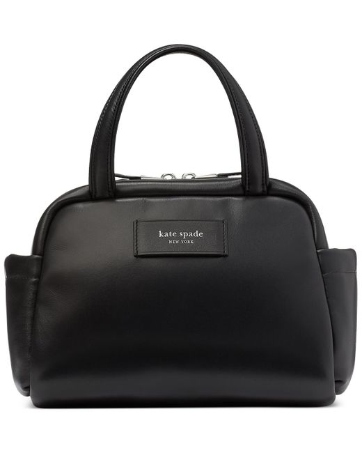 Kate Spade Black Puffed Smooth Leather Small Satchel