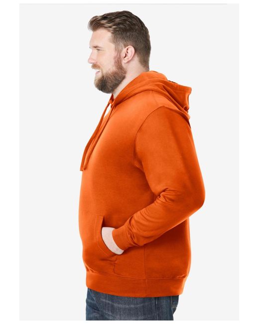Kingsize Orange Tall Ultra-comfort Fleece Pullover for men