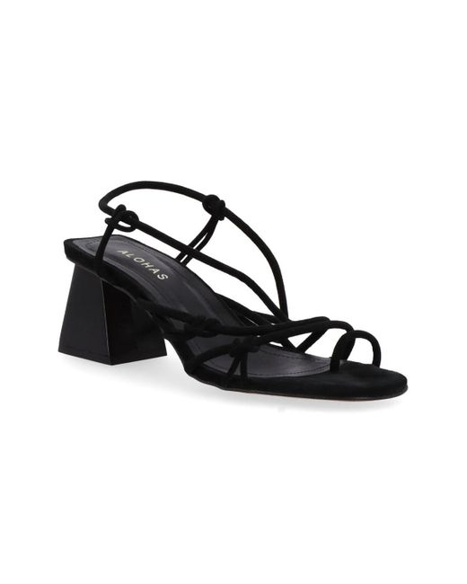 Alohas Black Goldie Leather Sandals