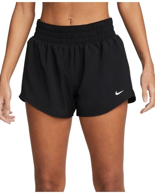 Nike Black One Dri-fit Mid-rise Brief-lined Shorts