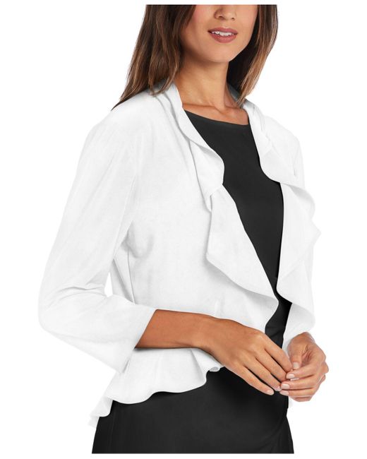 White ruffle deals cardigan