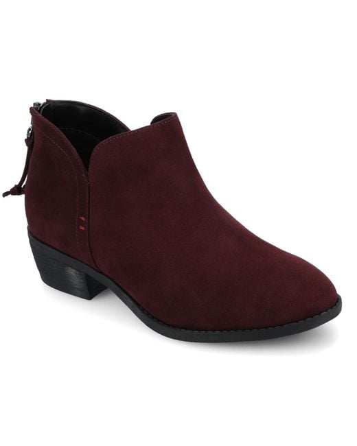 Journee Collection Red Livvy Side Split Ankle Booties