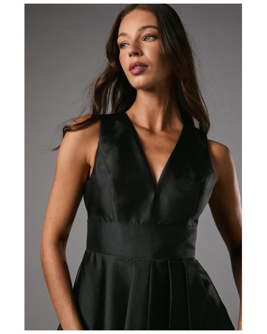 Coast Black Sleeveless Plunge Waterfall Maxi Dress