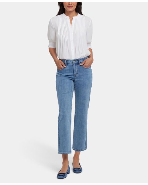 NYDJ Blue Petite Marilyn Straight Ankle Jeans