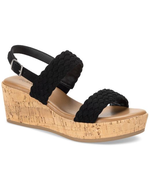 Style & Co. Black Madenaa Woven Platform Wedge Sandals