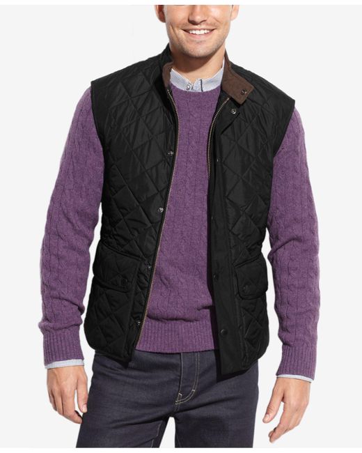 Barbour Synthetic Lowerdale Quilted Vest in Black for Men - Lyst