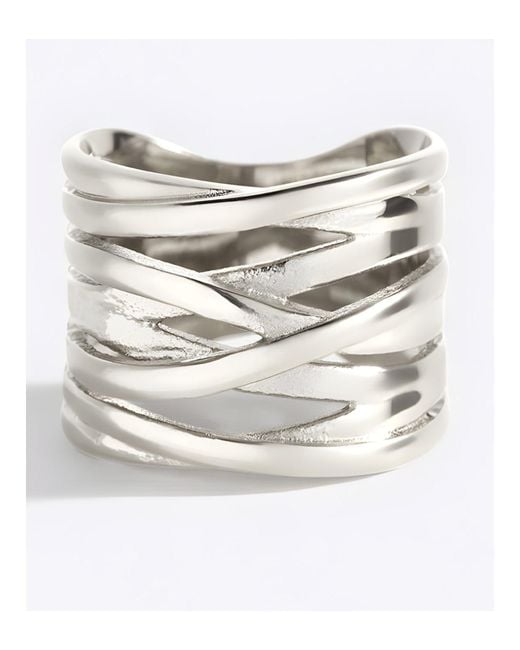 Mint & Lily White Wire Wrap Statement Ring