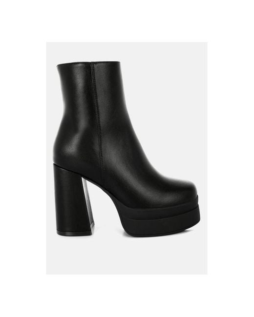 LONDON RAG Black Baltese Zip-up Chunky Boots