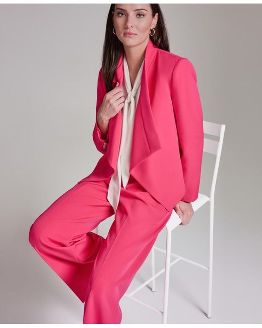 BCBGMAXAZRIA Pink Open-front Collared Jacket