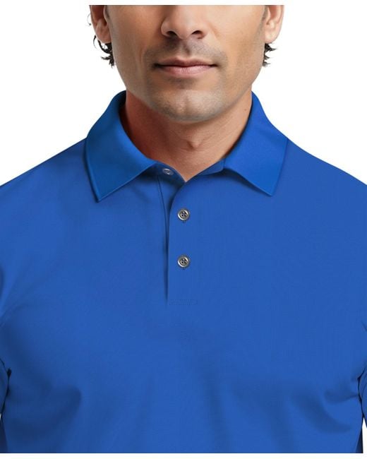 PGA TOUR Blue Airflux Regular-fit Mesh Performance Golf Polo Shirt for men
