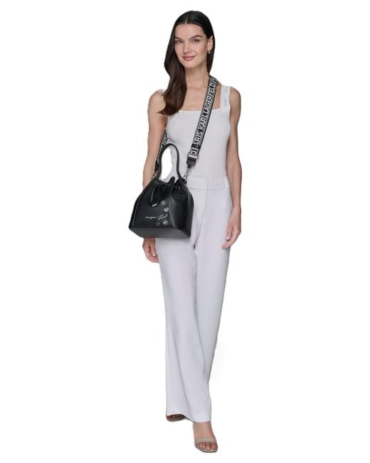 Karl Lagerfeld Black Adele Bucket Bag