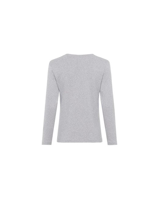 Olsen Gray Solid Long Sleeve T-shirt