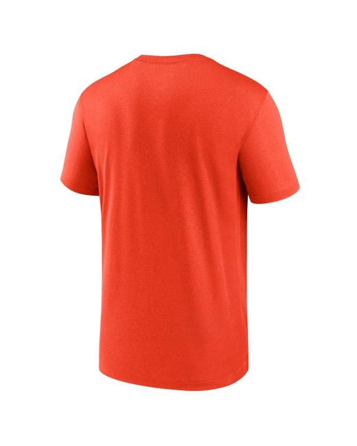 Nike Orange Houston Astros Legend Fuse Large Logo Performance T-shirt for men