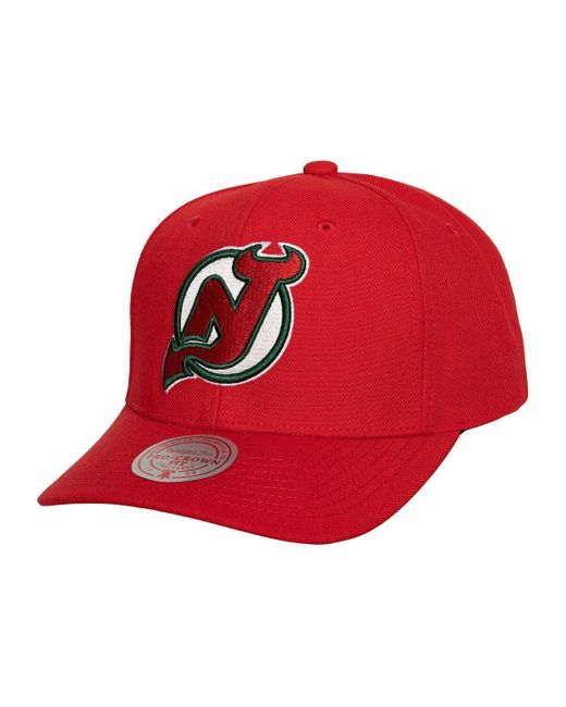 Mitchell & Ness Red New Jersey Devils Team Ground Pro Adjustable Hat for men