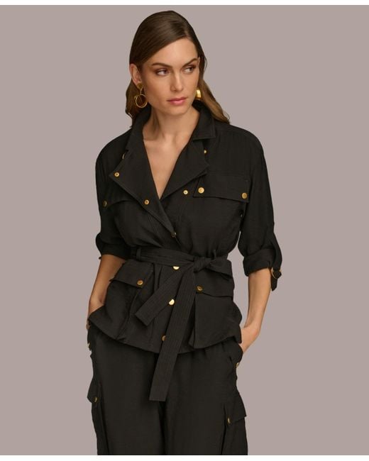 Donna Karan Natural Belted Utility Jacket