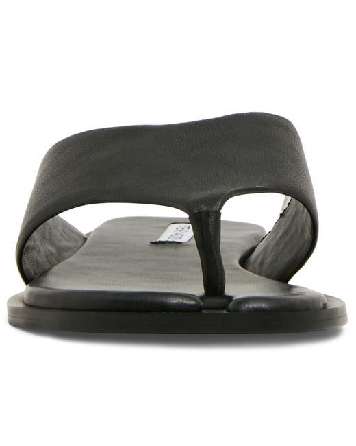 Steve Madden Black Split Toe Slip-on Flat Sandals