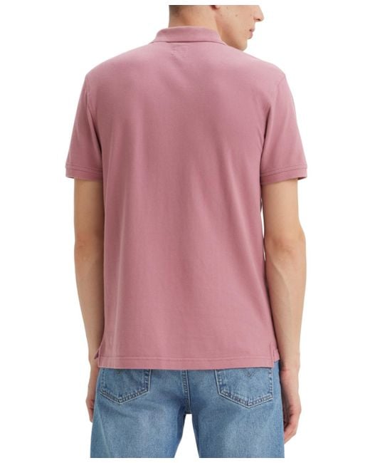Levi's Pink Housemark Standard-fit Solid Polo Shirt for men
