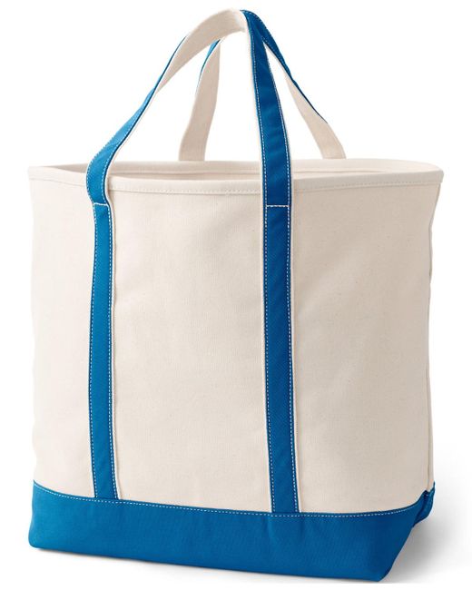 Lands' End Black Extra Large 5 Pocket Open Top Canvas Tote Bag