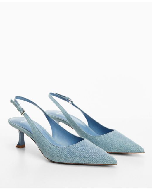 Mango Blue High-heeled Denim Shoes