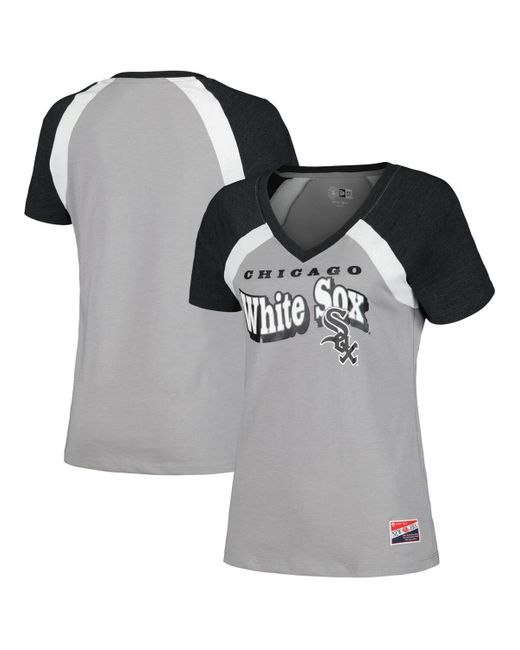 KTZ Gray Chicago White Sox Heathered Raglan V-neck T-shirt