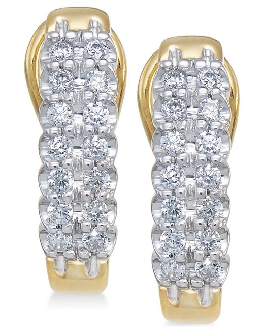 Macy's Metallic Diamond Hoop Earrings (1/2 Ct. T.w.)