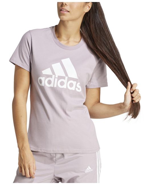 Adidas White Essentials Logo Cotton T-shirt