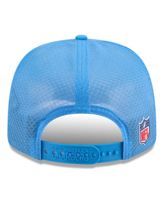 KTZ Blue Los Angeles Chargers 2025 Sideline 9seventy Trucker Adjustable Hat for men